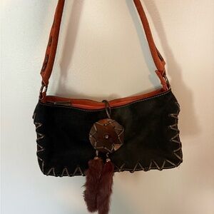 Cromia genuine leather made in Italy, handmade with rabbit fur